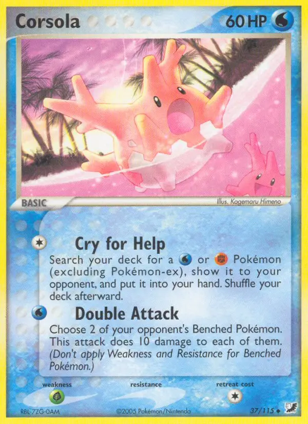Corsola Uncommon Pokemon card #37 from Unseen Forces