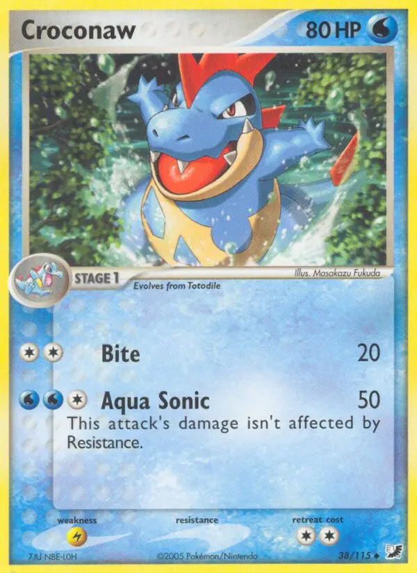 Croconaw Uncommon Pokemon card #38 from Unseen Forces