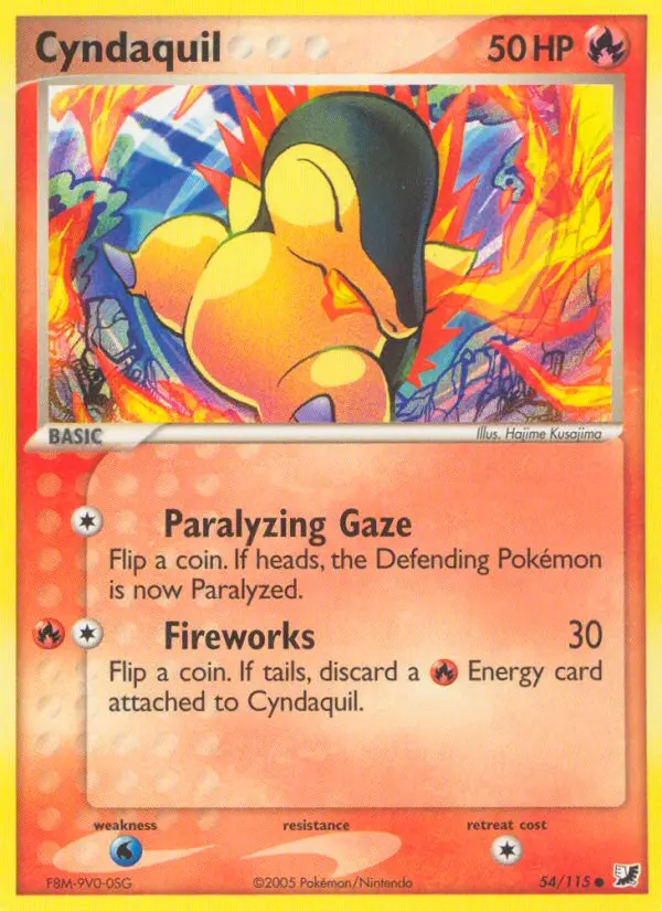 Cyndaquil Common Pokemon card #54 from Unseen Forces