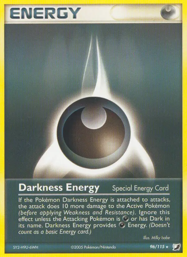 Darkness Energy Rare Pokemon card #96 from Unseen Forces