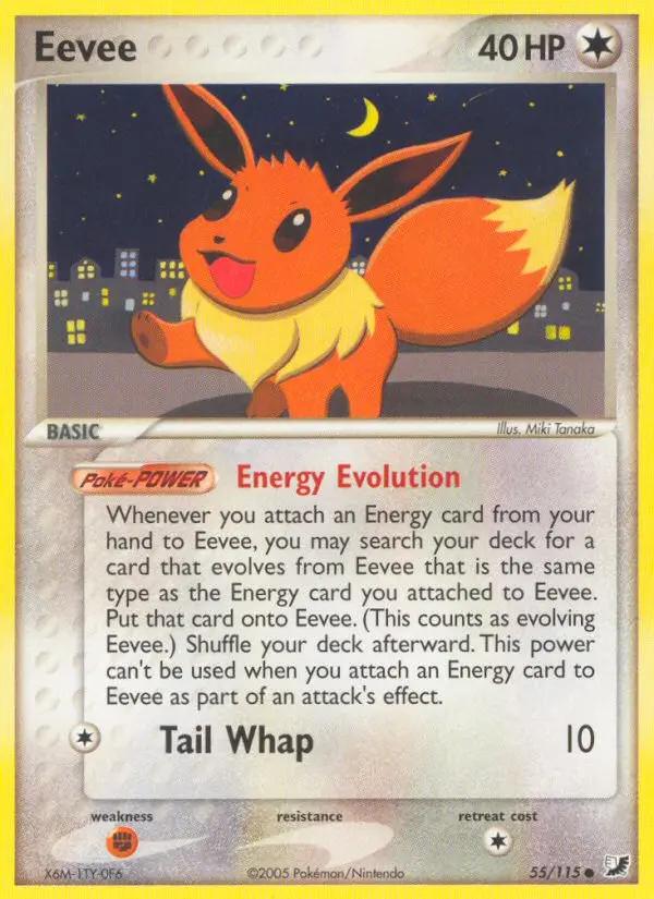 Eevee Common Pokemon card #55 from Unseen Forces