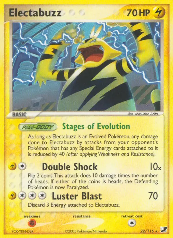 Electabuzz Rare Pokemon card #22 from Unseen Forces