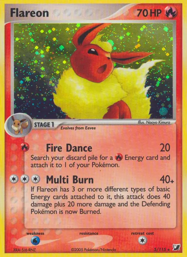 Flareon Rare Pokemon card #5 from Unseen Forces