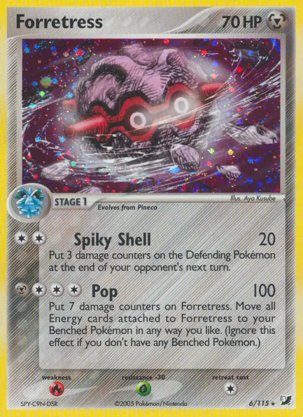 Forretress Rare Pokemon card #6 from Unseen Forces