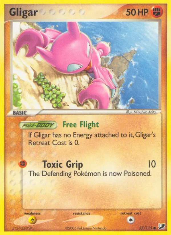 Gligar Common Pokemon card #57 from Unseen Forces