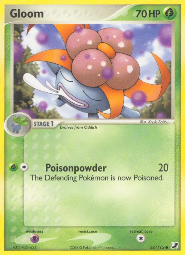 Gloom Common Pokemon card #58 from Unseen Forces