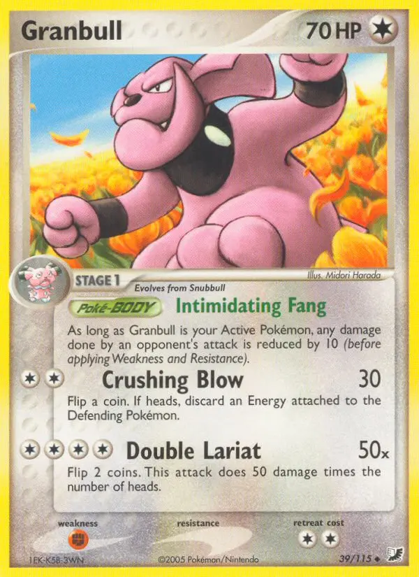 Granbull Uncommon Pokemon card #39 from Unseen Forces