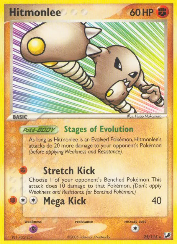 Hitmonlee Rare Pokemon card #25 from Unseen Forces