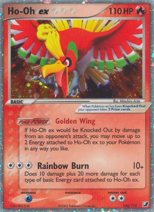 Ho-Oh ex Rare Pokemon card #104 from Unseen Forces