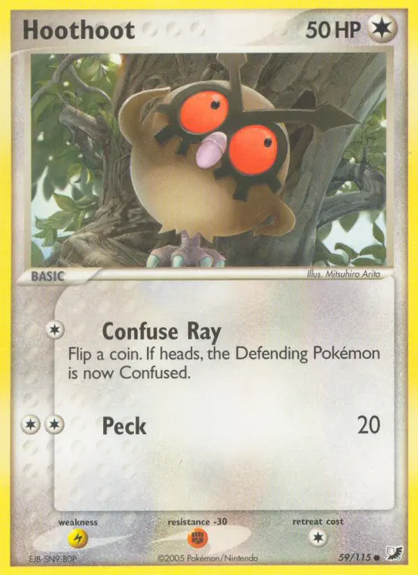 Hoothoot Common Pokemon card #59 from Unseen Forces