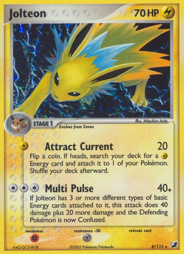 Jolteon Rare Pokemon card #8 from Unseen Forces
