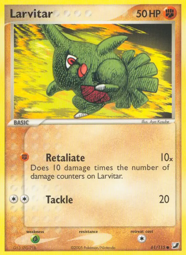 Larvitar Common Pokemon card #61 from Unseen Forces