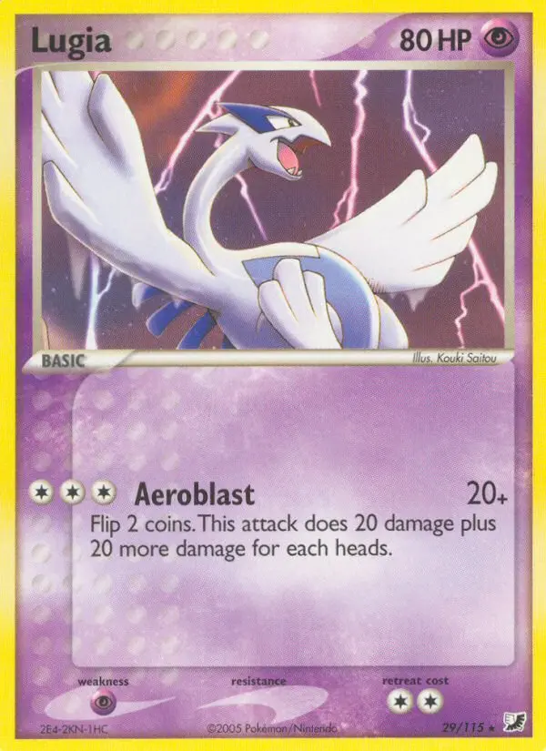 Lugia Rare Pokemon card #29 from Unseen Forces