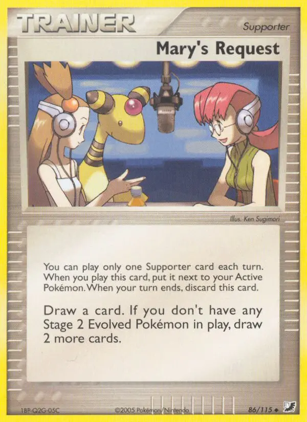 Mary's Request Uncommon Pokemon card #86 from Unseen Forces