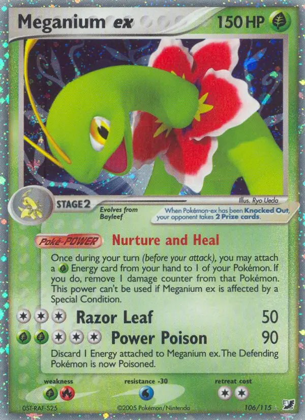 Meganium ex Rare Pokemon card #106 from Unseen Forces