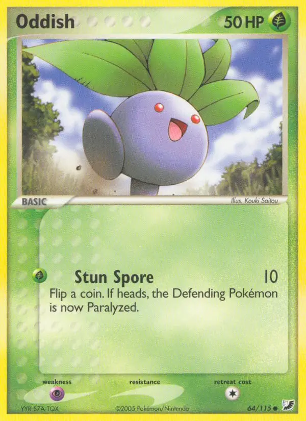 Oddish Common Pokemon card #64 from Unseen Forces