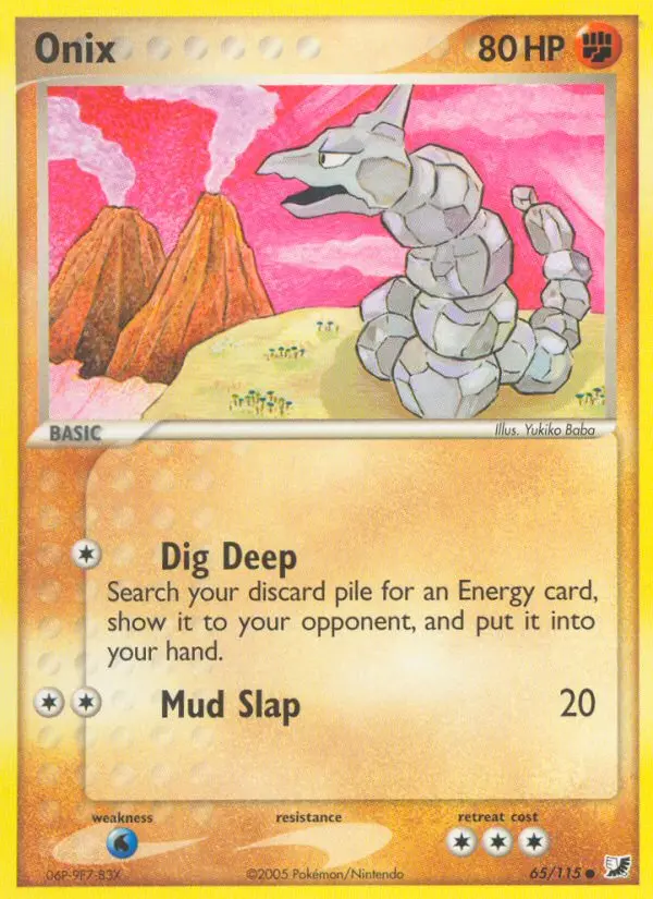 Onix Common Pokemon card #65 from Unseen Forces