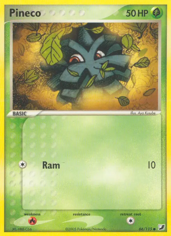 Pineco Common Pokemon card #66 from Unseen Forces