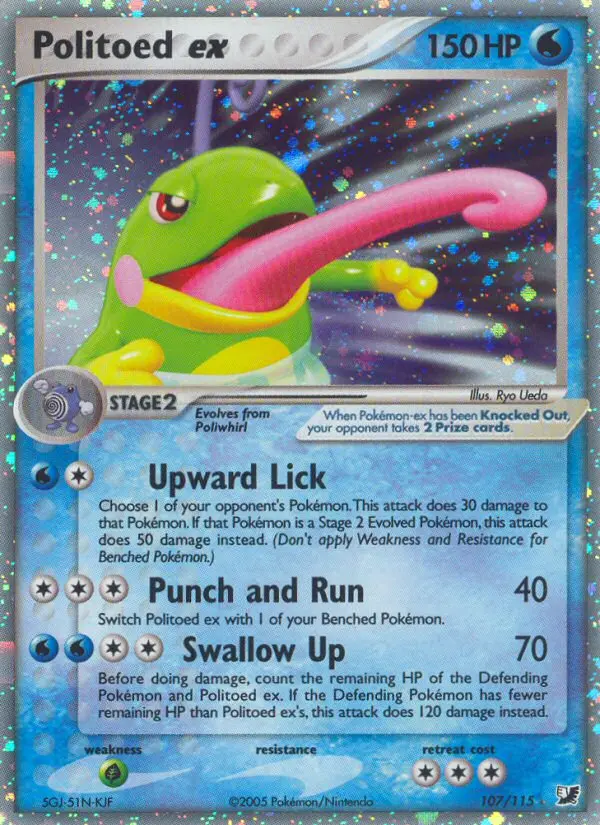 Politoed ex Rare Pokemon card #107 from Unseen Forces