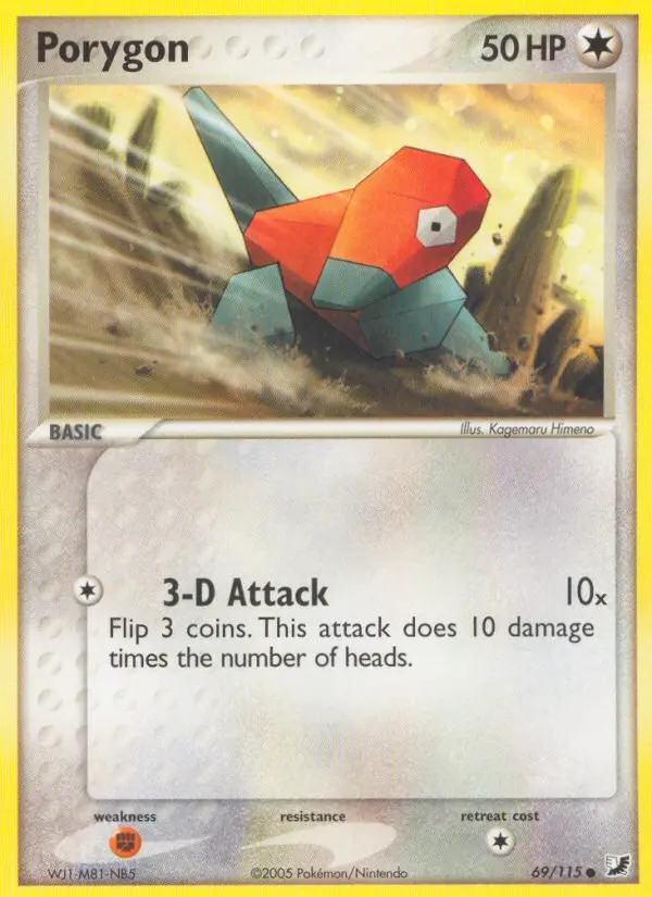 Porygon Common Pokemon card #69 from Unseen Forces