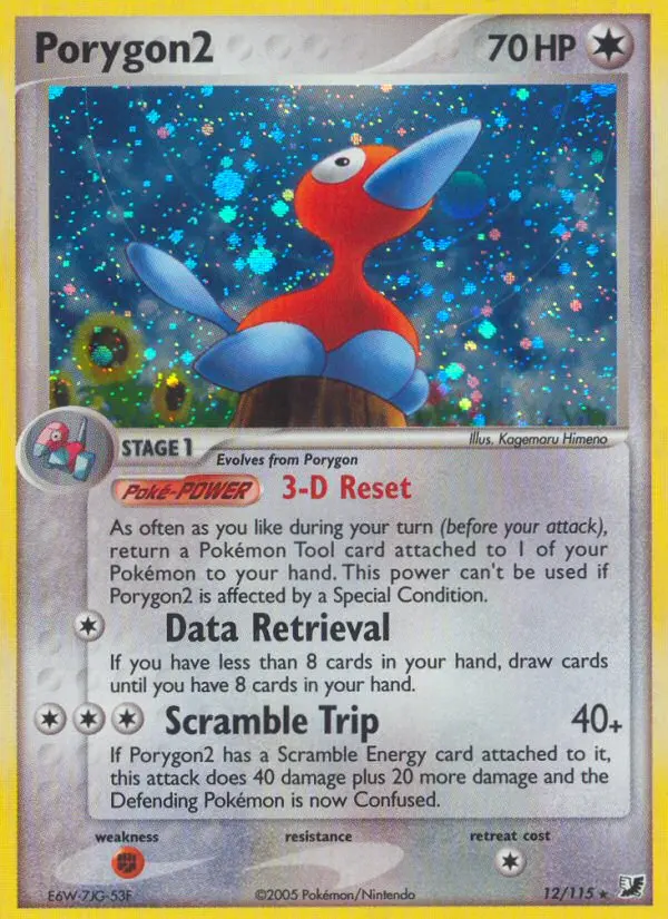 Porygon2 Rare Pokemon card #12 from Unseen Forces