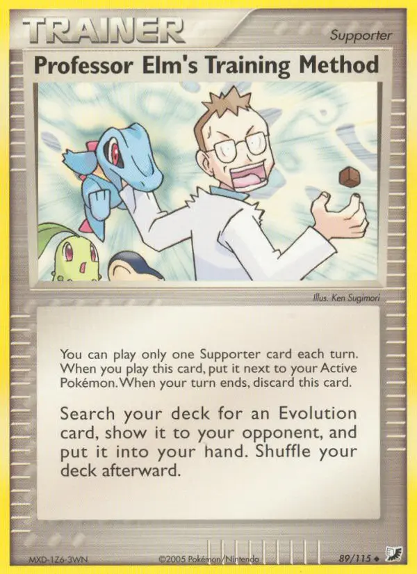 Professor Elm's Training Method Uncommon Pokemon card #89 from Unseen Forces