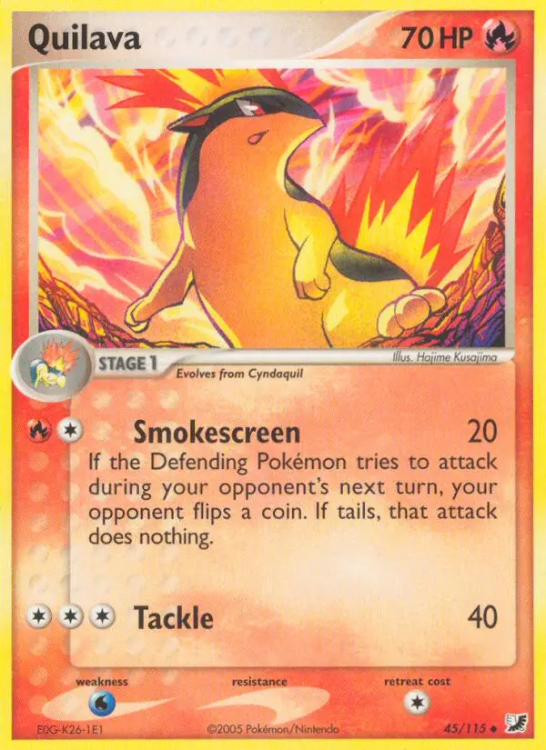 Quilava Uncommon Pokemon card #45 from Unseen Forces