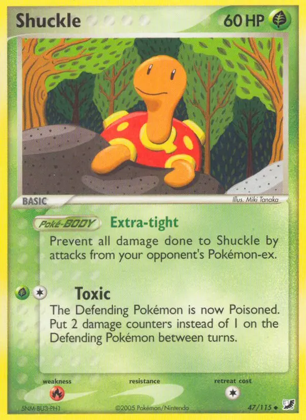 Shuckle Uncommon Pokemon card #47 from Unseen Forces