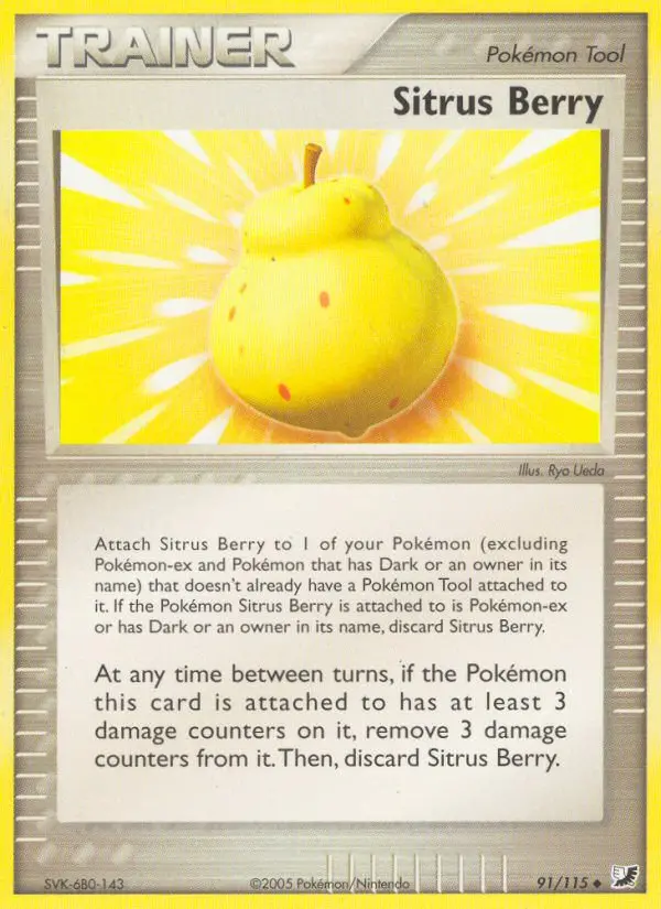 Sitrus Berry Uncommon Pokemon card #91 from Unseen Forces