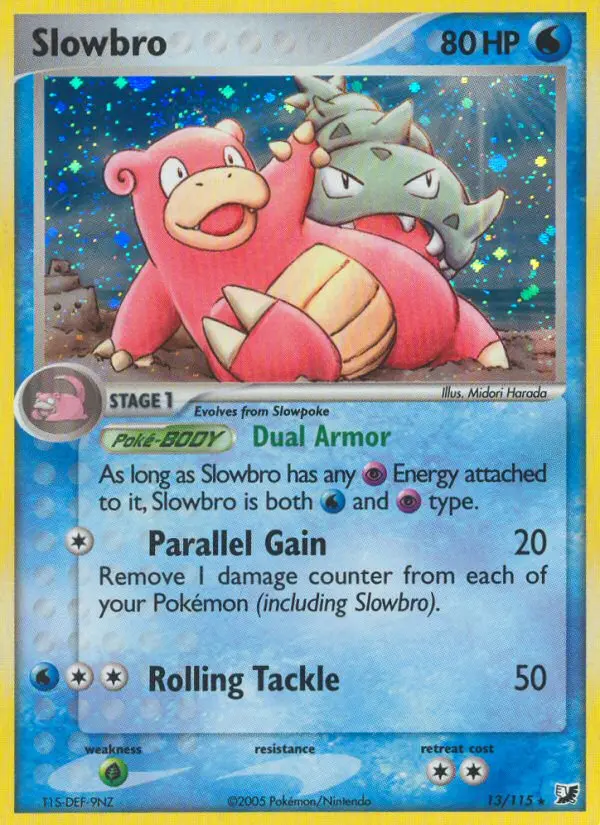 Slowbro Rare Pokemon card #13 from Unseen Forces