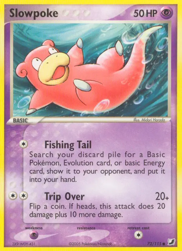 Slowpoke Common Pokemon card #72 from Unseen Forces