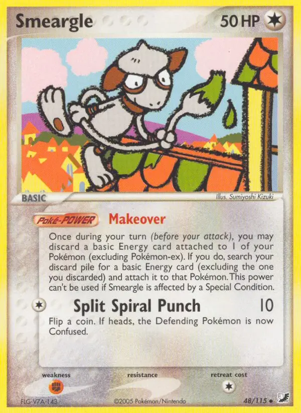 Smeargle Uncommon Pokemon card #48 from Unseen Forces