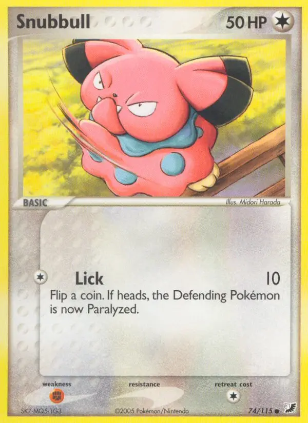 Snubbull Common Pokemon card #74 from Unseen Forces