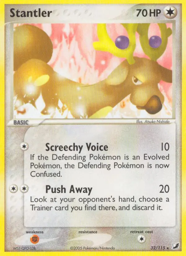 Stantler Rare Pokemon card #32 from Unseen Forces