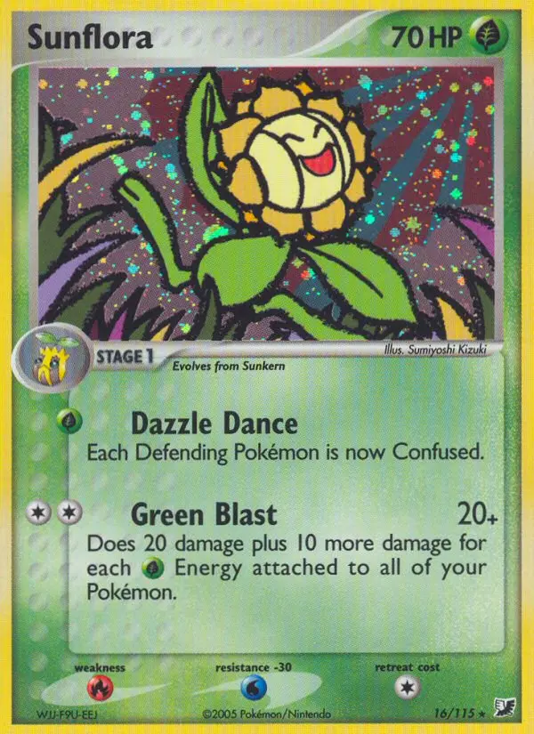 Sunflora Rare Pokemon card #16 from Unseen Forces