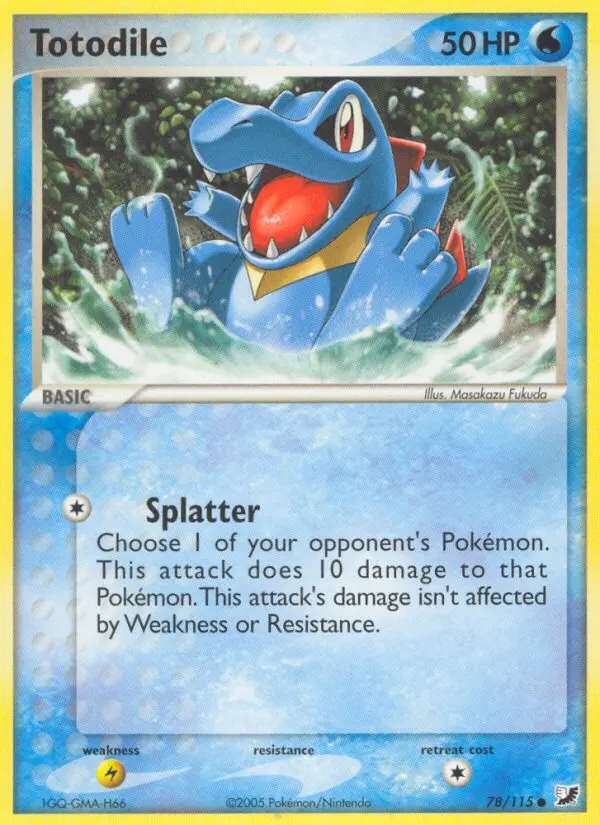 Totodile Common Pokemon card #78 from Unseen Forces