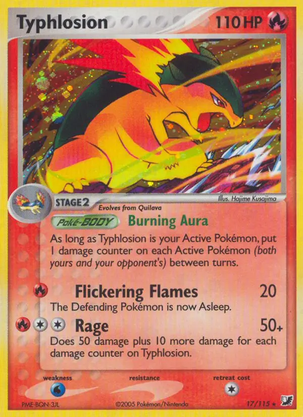 Typhlosion Rare Pokemon card #17 from Unseen Forces
