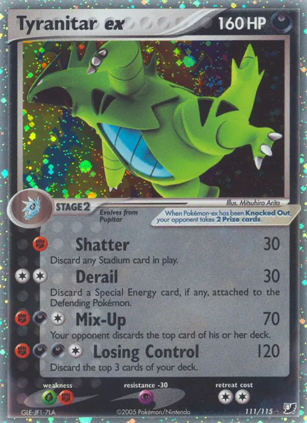 Tyranitar ex Rare Pokemon card #111 from Unseen Forces