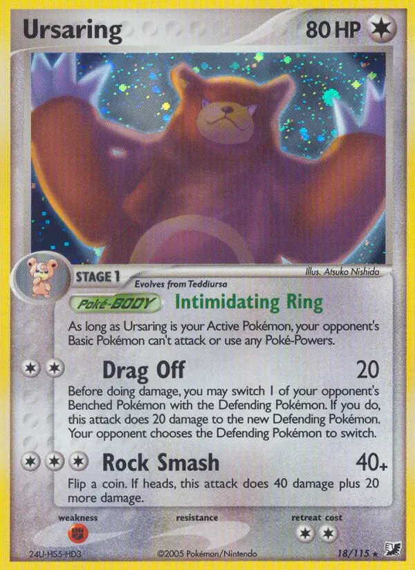 Ursaring Rare Pokemon card #18 from Unseen Forces