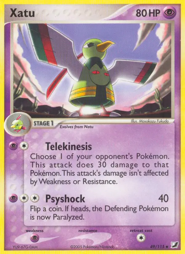 Xatu Uncommon Pokemon card #49 from Unseen Forces