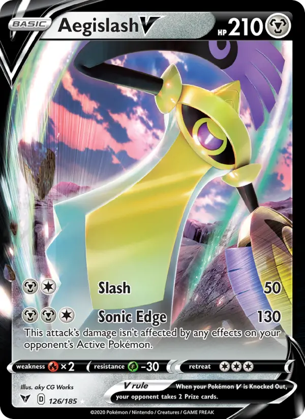 Aegislash V Holo Rare V Pokemon card #126 from Vivid Voltage