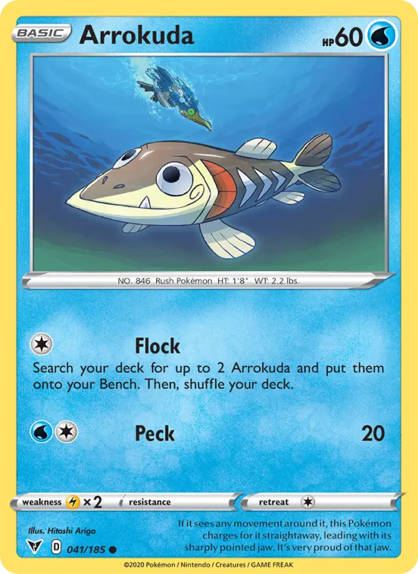 Arrokuda Common Pokemon card #41 from Vivid Voltage