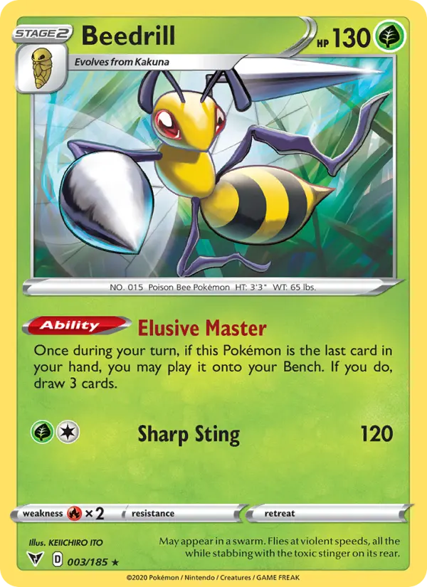 Beedrill Rare Pokemon card #3 from Vivid Voltage