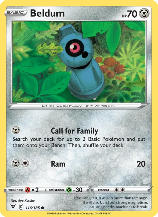 Beldum Common Pokemon card #116 from Vivid Voltage