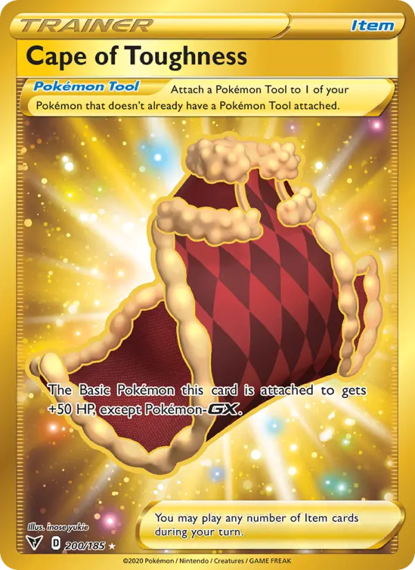 Cape of Toughness Secret Rare Pokemon card #200 from Vivid Voltage