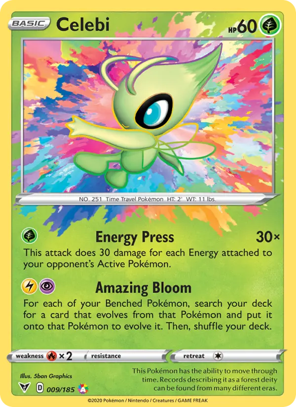 Celebi Amazing Rare Pokemon card #9 from Vivid Voltage