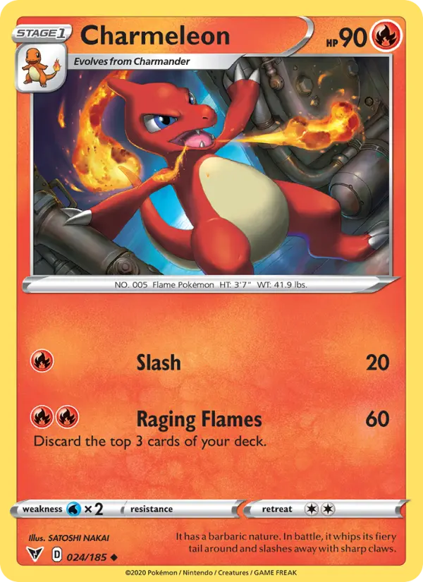 Charmeleon Uncommon Pokemon card #24 from Vivid Voltage