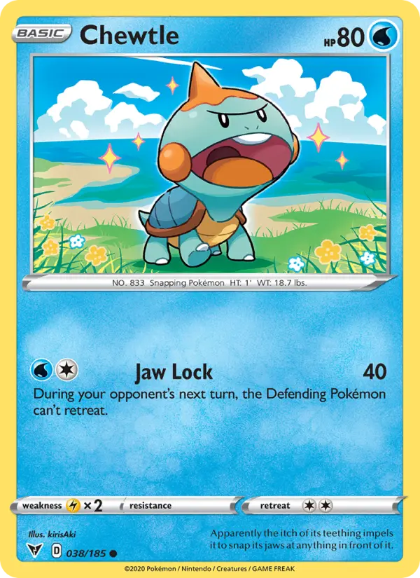 Chewtle Common Pokemon card #38 from Vivid Voltage