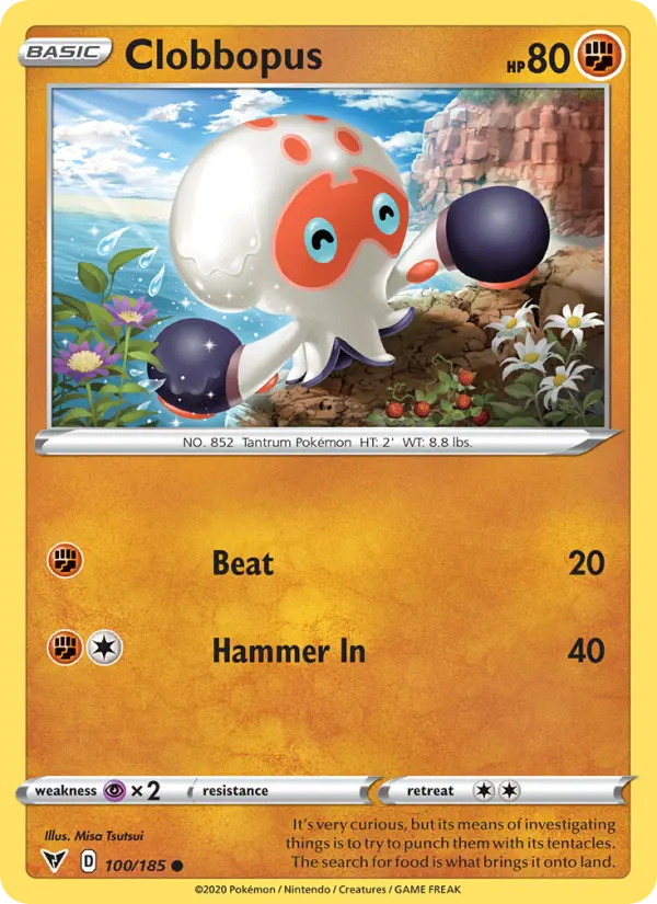 Clobbopus Common Pokemon card #100 from Vivid Voltage