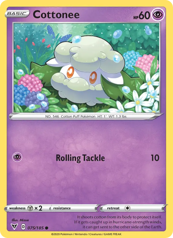 Cottonee Common Pokemon card #75 from Vivid Voltage